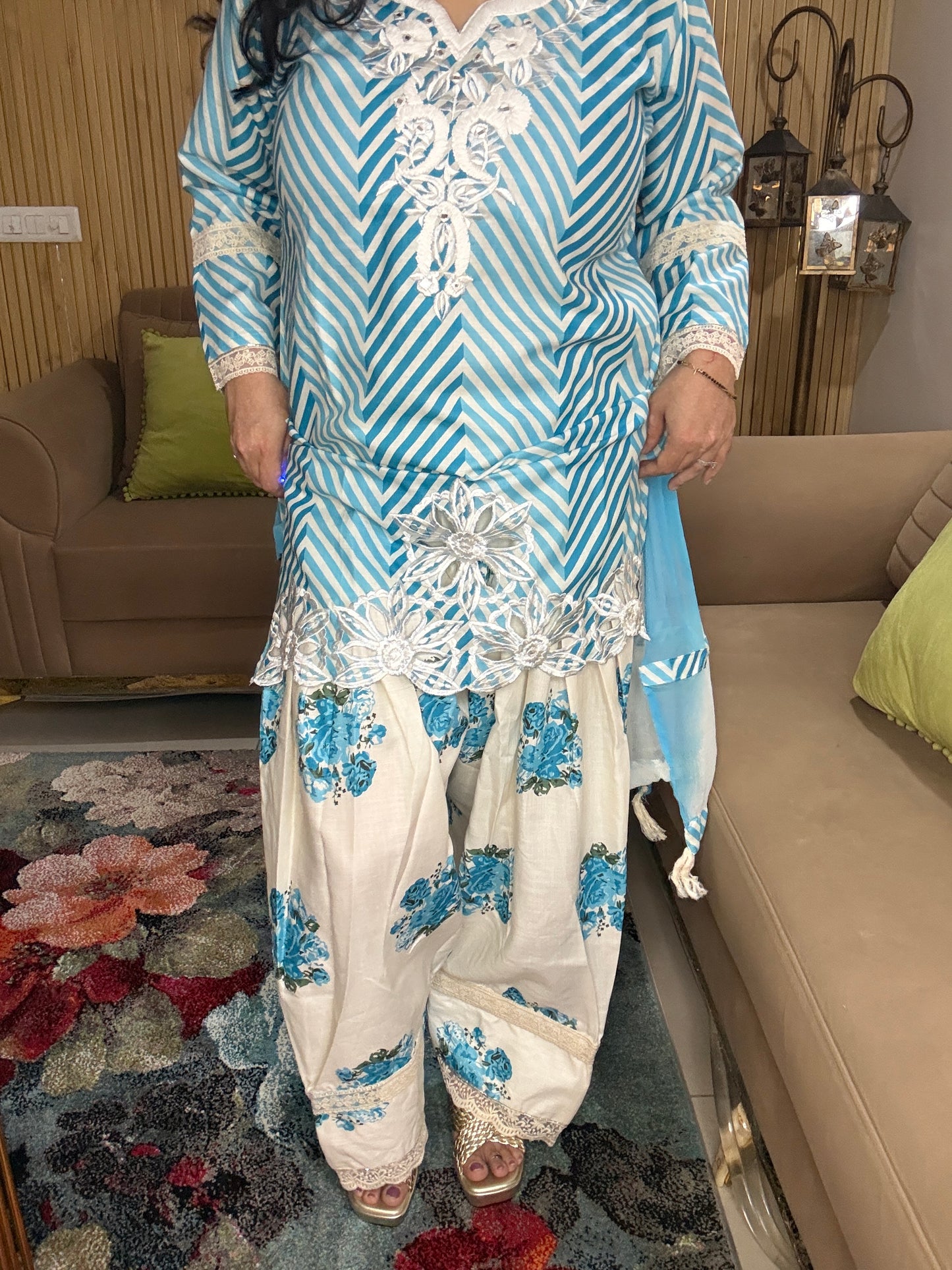 Bluebell Lace Farshi Set