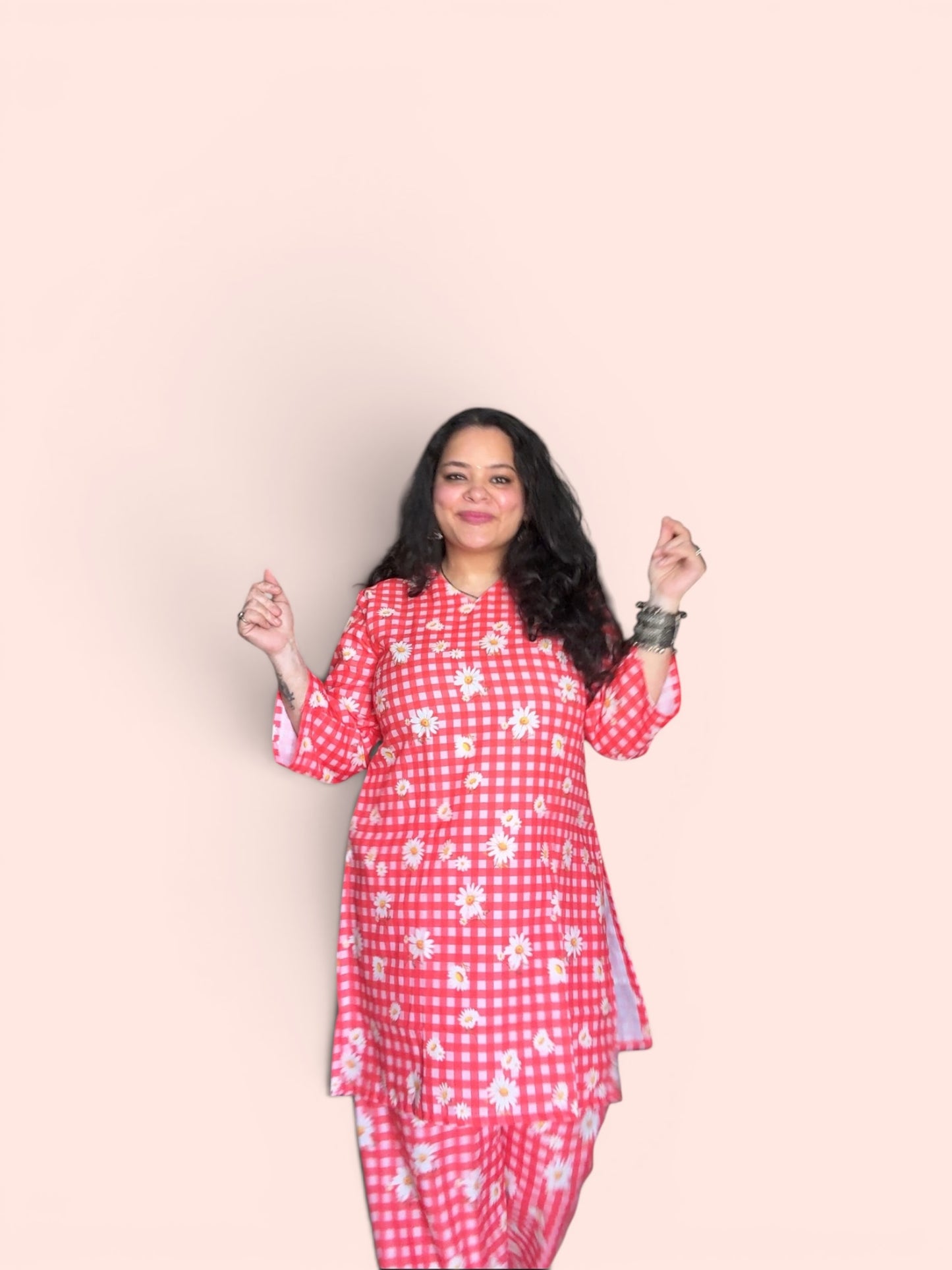 Red Daisy Coord Set