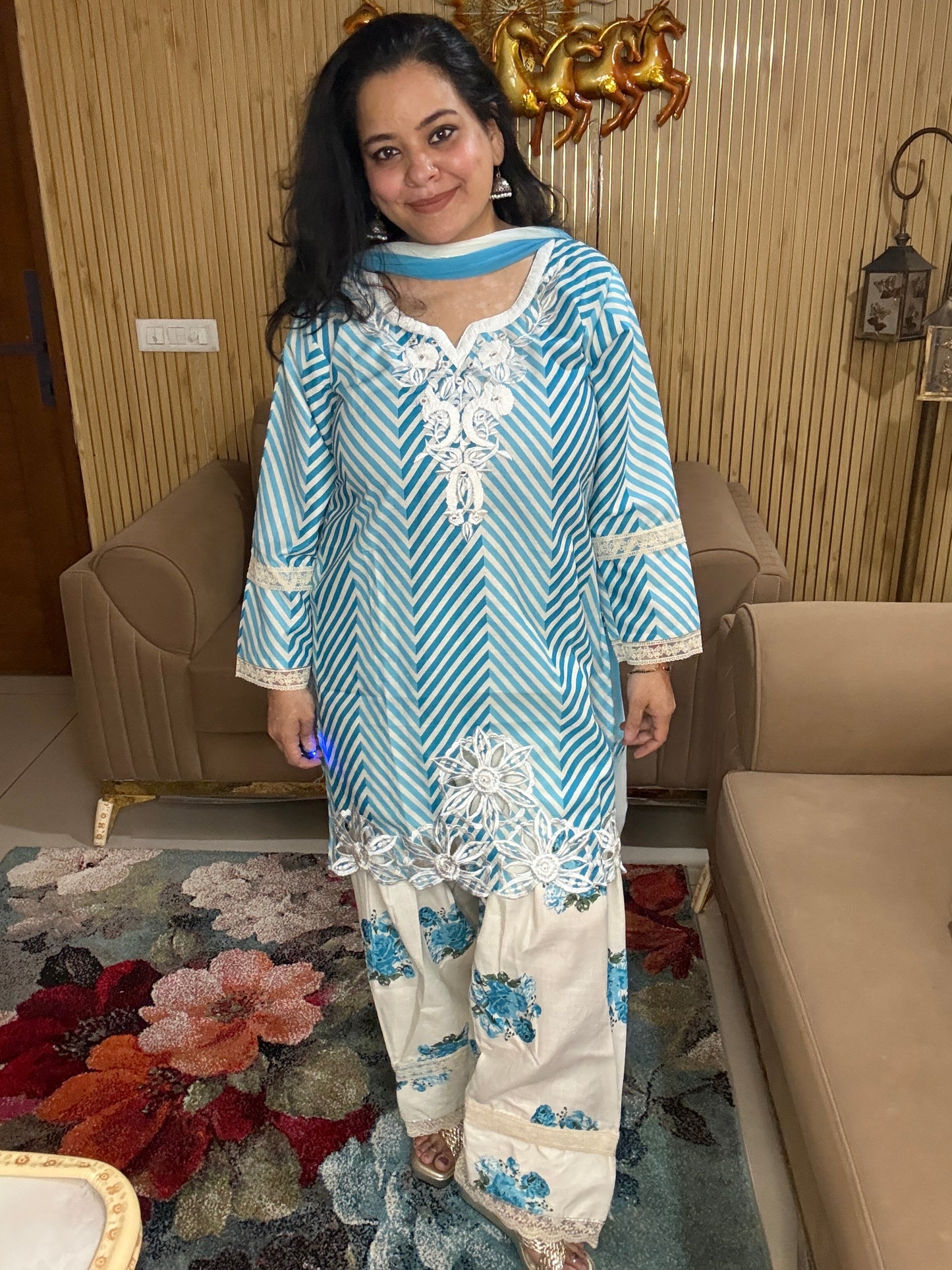 Bluebell Lace Farshi Set