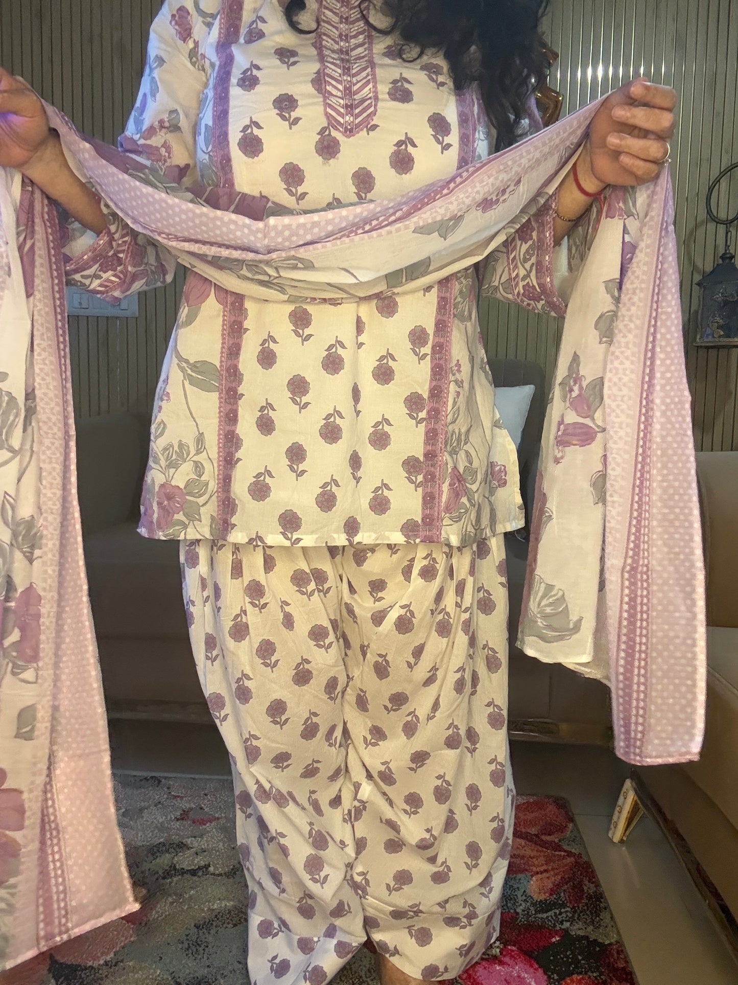 ✨Pastel Bloom Lace Farshi Suit Set✨