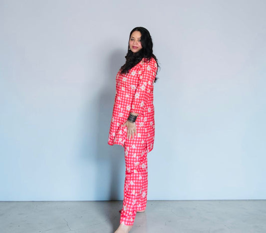 Red Daisy Coord Set